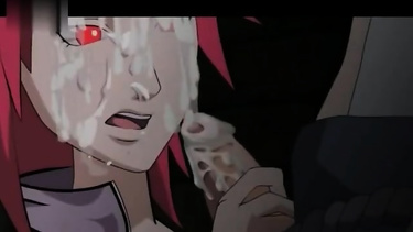 Karin gets a huge facial cumshot from Sasuke