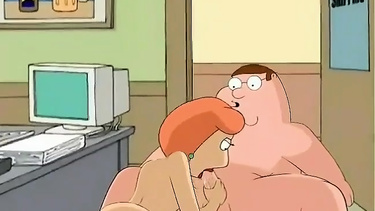 Lois and Peter having sex in the office